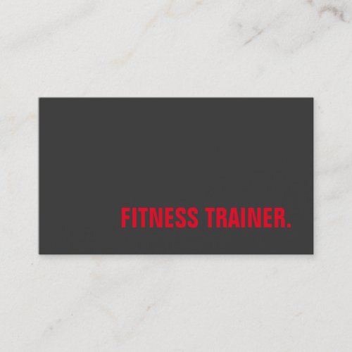 Exclusive Grey Red Unique Special Fitness Trainer Business Card
