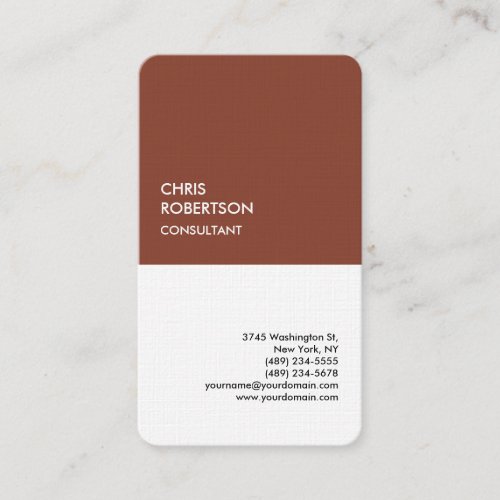Exclusive Linen Special Brown White Modern Unique Business Card