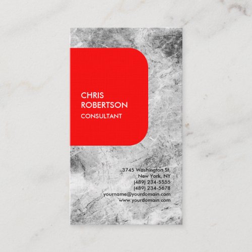 Exclusive Linen Special Red Grey Modern Unique Business Card