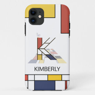 Exclusive Neoplasticism Art Monogram. Letter K iPhone 11 Case