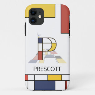 Exclusive Neoplasticism Art Monogram. Letter P iPhone 11 Case