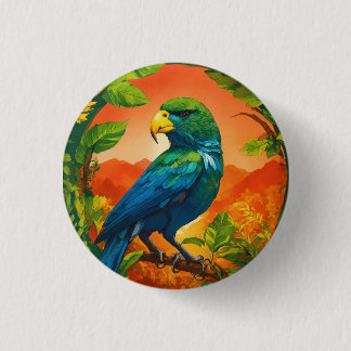 Exclusive Parrot Design Round Button – Vibrant Tro