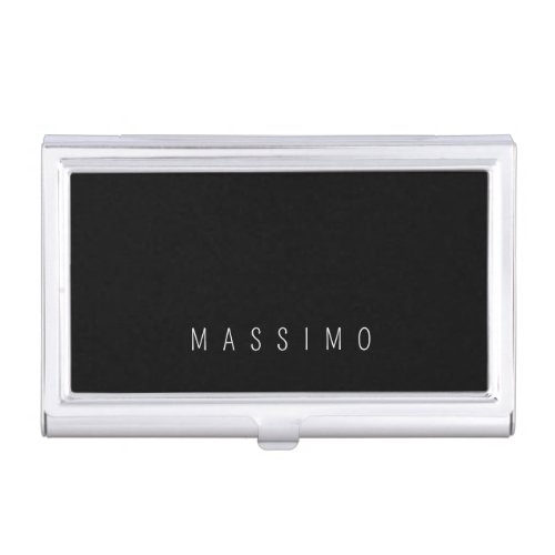 Exclusive Personal Classical Black White Own Name Business Card Case