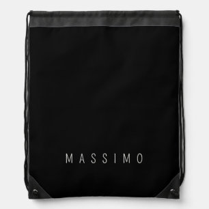 Exclusive Personal Classical Black White Own Name Drawstring Bag