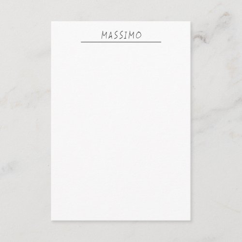 Exclusive Personal Classical Black White Own Name Enclosure Card