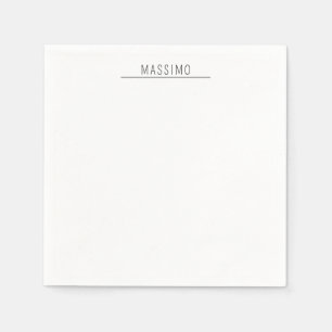 Exclusive Personal Classical Black White Own Name Napkins