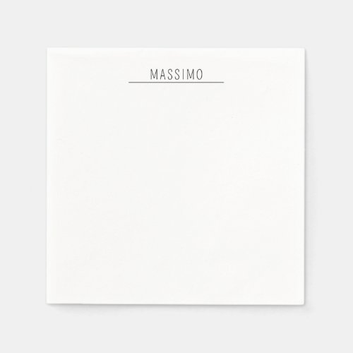 Exclusive Personal Classical Black White Own Name Napkins