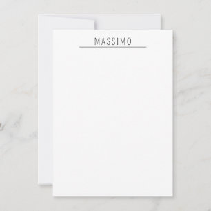 Exclusive Personal Classical Black White Own Name Note Card