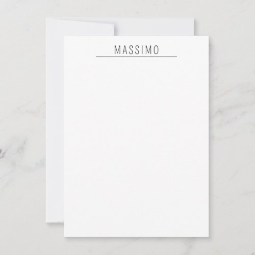 Exclusive Personal Classical Black White Own Name Note Card