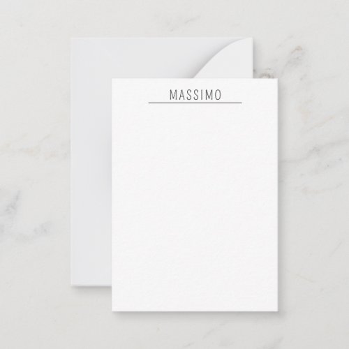 Exclusive Personal Classical Black White Own Name Note Card