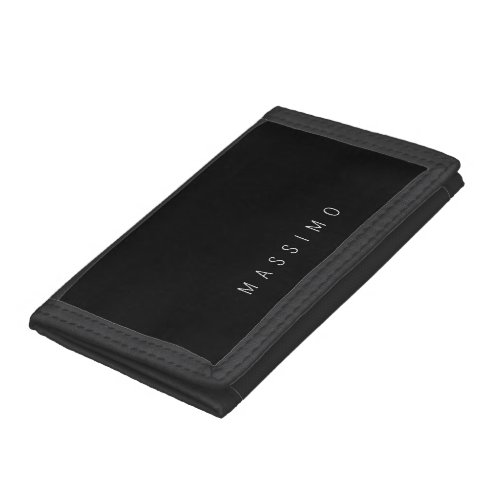 Exclusive Personal Classical Black White Own Name Trifold Wallet
