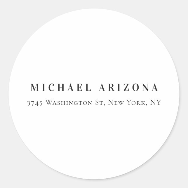 Exclusive Personal Modern Add Name Classic Round Sticker (Front)