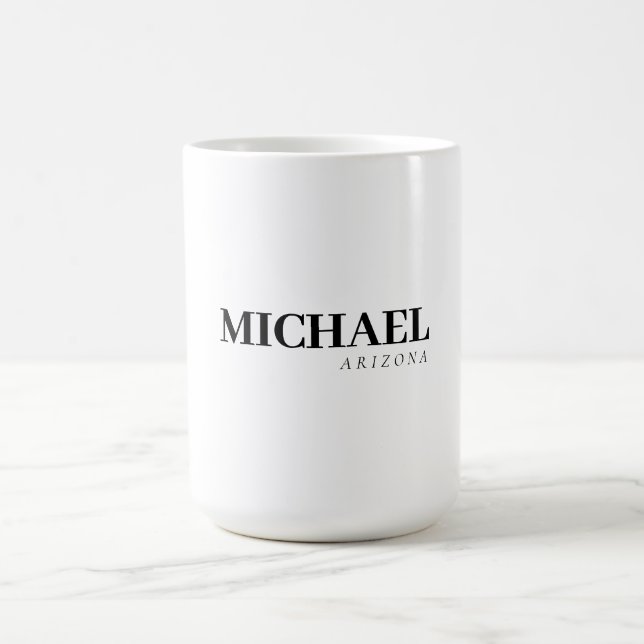 Exclusive Personal Modern Add Name Coffee Mug (Center)