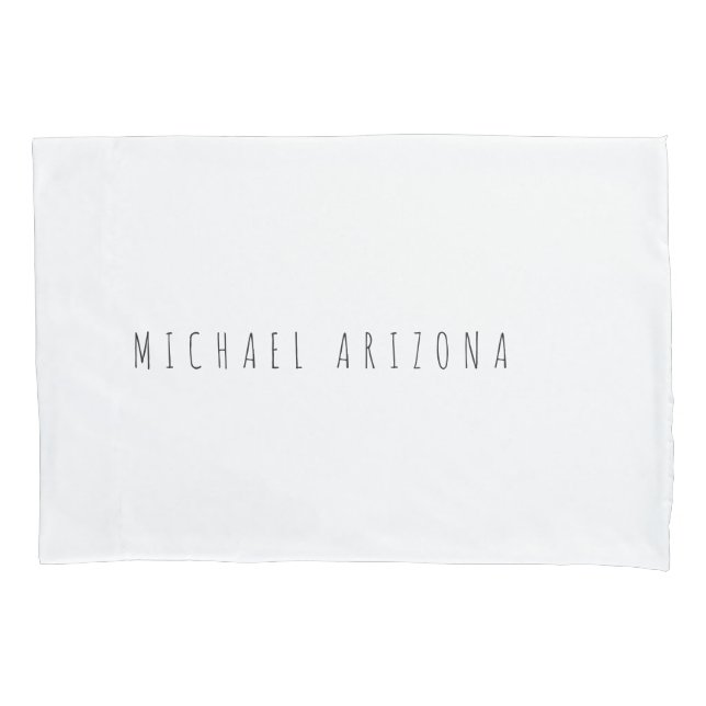 Exclusive Personal Modern Add Name Minimalist Pillow Case (Front)