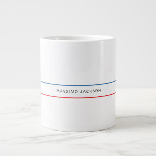 Exclusive Personal Modern Blue Red White Giant Coffee Mug