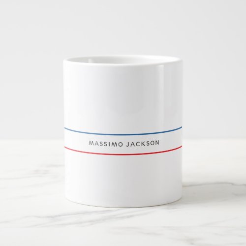 Exclusive Personal Modern Blue Red White Giant Coffee Mug
