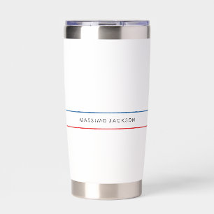 Exclusive Personal Modern Blue Red White Insulated Tumbler