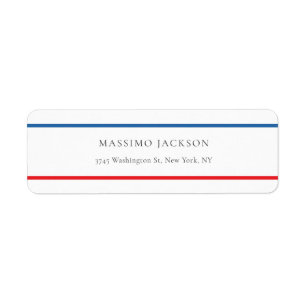 Exclusive Personal Modern Blue Red White Label