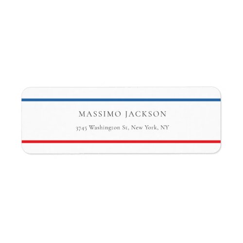 Exclusive Personal Modern Blue Red White Label
