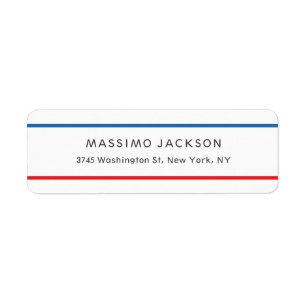 Exclusive Personal Modern Blue Red White Label