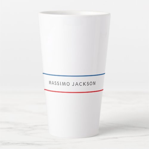 Exclusive Personal Modern Blue Red White Latte Mug