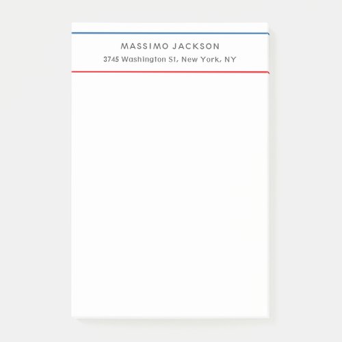 Exclusive Personal Modern Blue Red White Post-it Notes