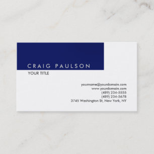 Exclusive Plain Blue White Professional Business Card