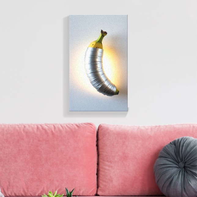Exclusive Premium Duct tape banana Canvas Print (Insitu(LivingRoom))
