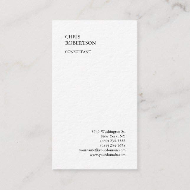 Exclusive Premium Thick Minimalist Plain Business Card (Front)
