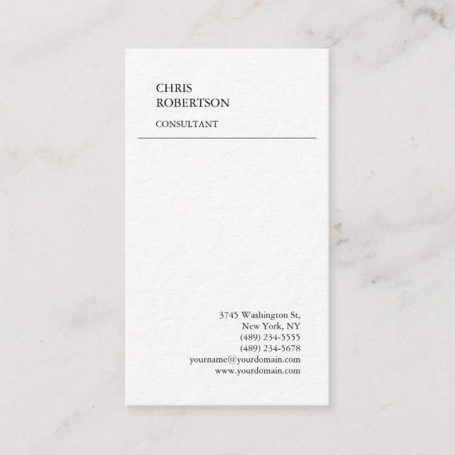 Exclusive Premium Thick Minimalist Plain Business Card (Front)