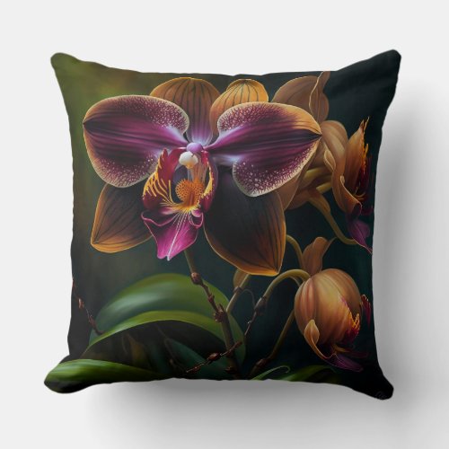 Exclusive print Rare Orchids Throw Pillow