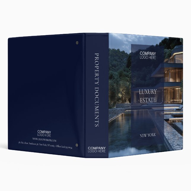 Exclusive Real Estate Property photo and logo  3 Ring Binder (Background)