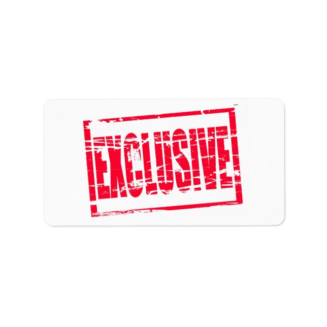 Exclusive red rubber stamp effect label (Front)
