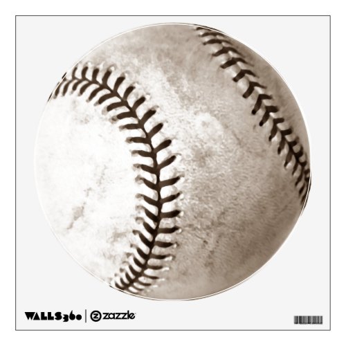 Exclusive Sepia Vintage Baseball Circle Wall Decal