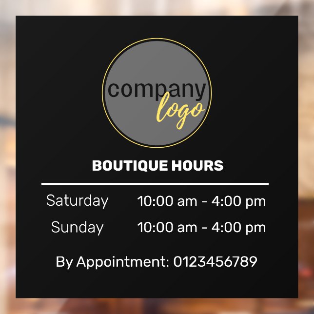 EXCLUSIVE SMALL BUSINESS HOURS APPOINTMENT WHITE  WINDOW CLING (Sheet 2)