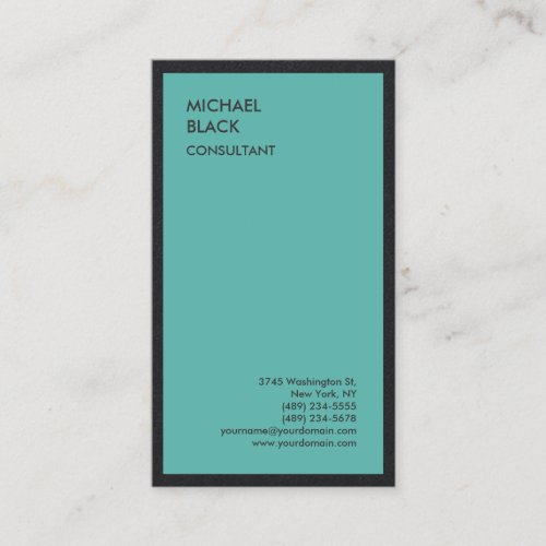 Exclusive Special Black Blue Modern Minimalist Business Card