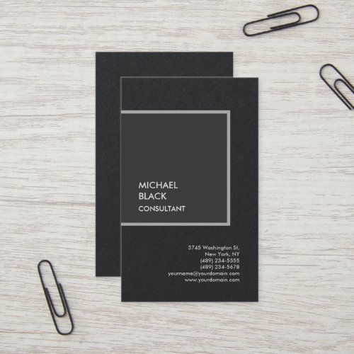 Exclusive Special Black Grey Modern Minimalist Business Card