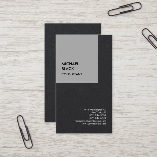 Exclusive Special Black Modern Minimalist Business Card