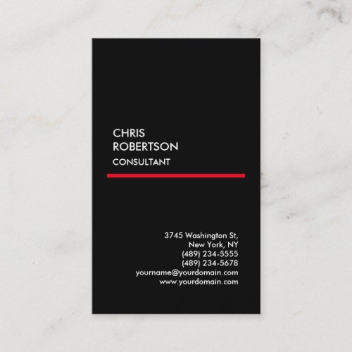 Exclusive Special Black Red Modern Unique Business Card