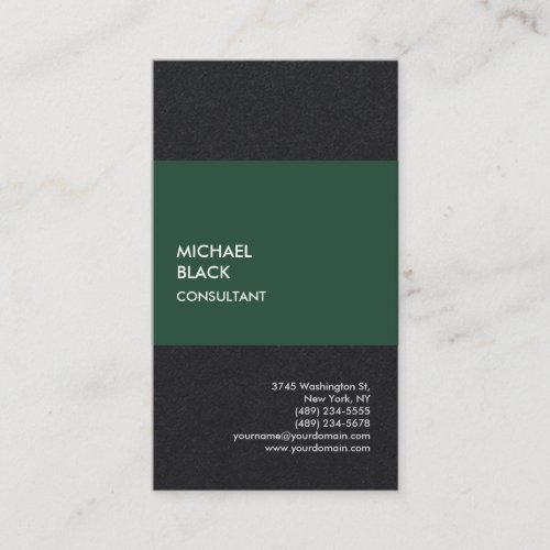 Exclusive Special Black Unique Modern Minimalist Business Card