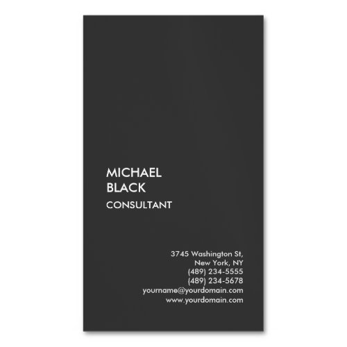 Exclusive Special Black Unique Modern Minimalist Business Card Magnet