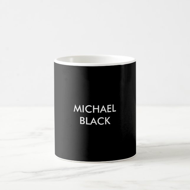 Exclusive Special Black Unique Modern Minimalist Coffee Mug (Center)