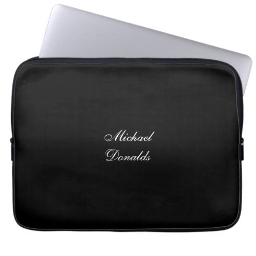 Exclusive Special Black Unique Modern Minimalist Laptop Sleeve