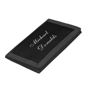 Exclusive Special Black Unique Modern Minimalist Tri-fold Wallet