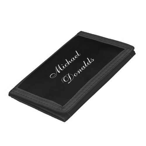 Exclusive Special Black Unique Modern Minimalist Trifold Wallet