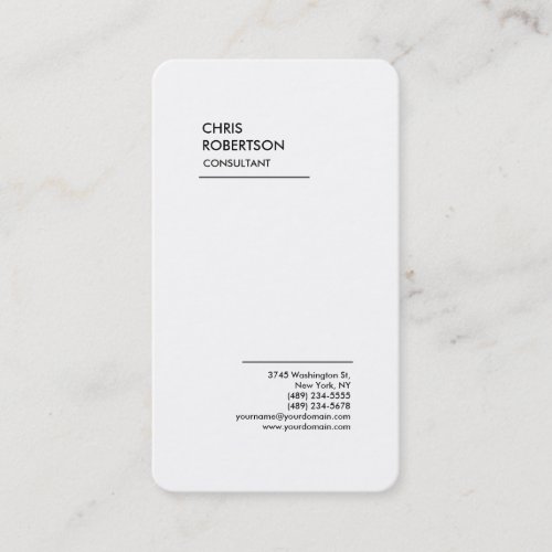 Exclusive Special Black White Modern Minimalist Business Card