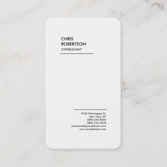 Exclusive Special Black White Modern Minimalist Business Card (Front)