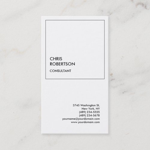 Exclusive Special Black  White Modern Minimalist Business Card
