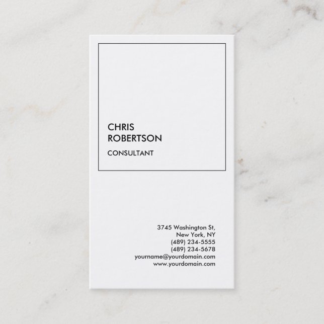 Exclusive Special Black & White Modern Minimalist Business Card (Front)