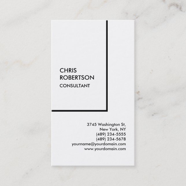 Exclusive Special Black & White Modern Unique Business Card (Front)